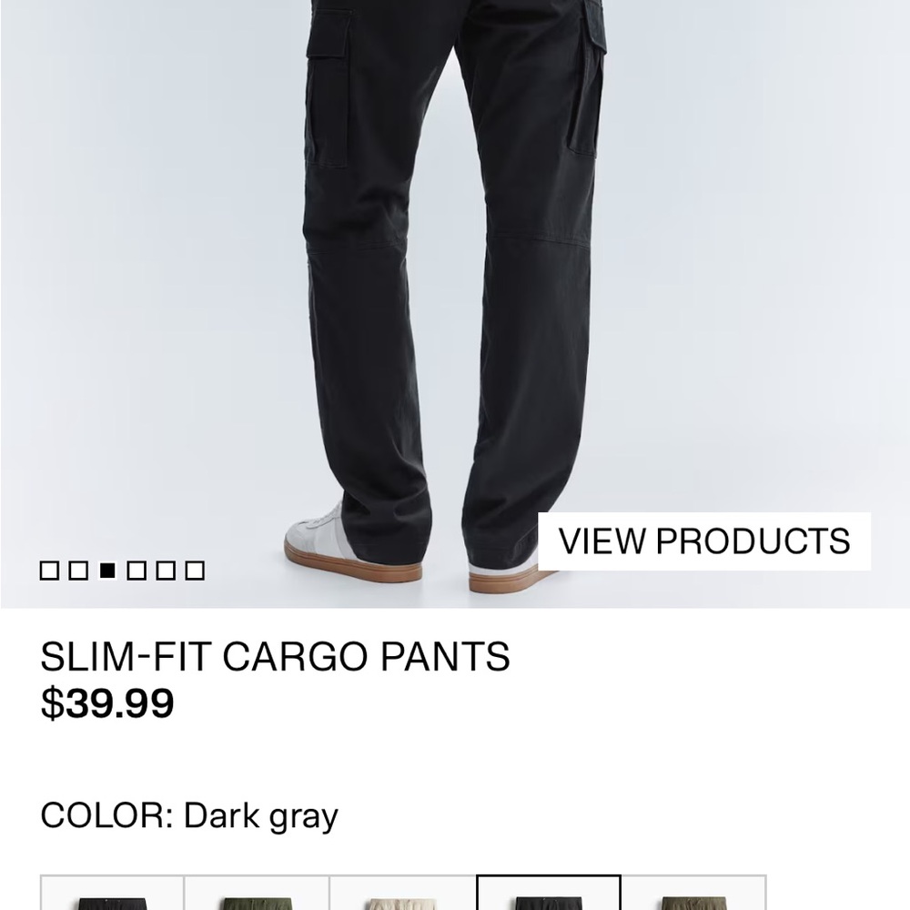 H&M Men's Cargo Pants - Black